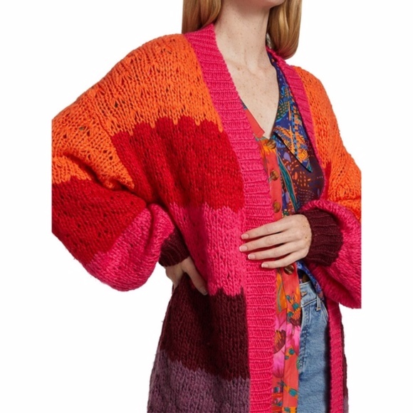 NEW Farm Rio Striped Cardigan Multi Small - Picture 11 of 17